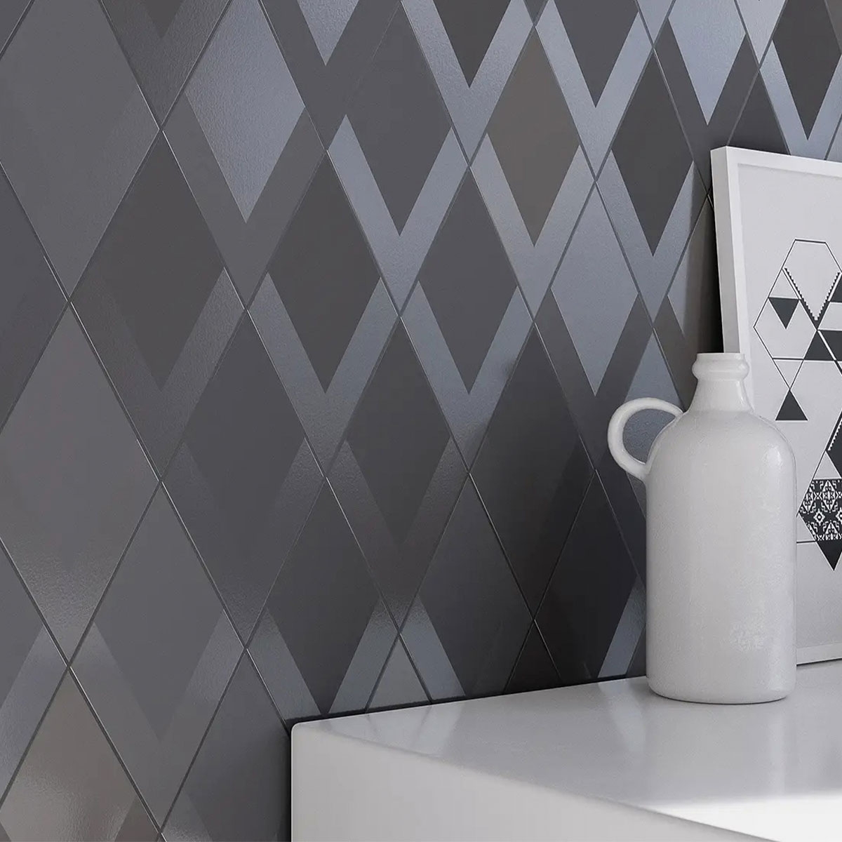 Interior con revestimiento Diamond Decor Black 14x24