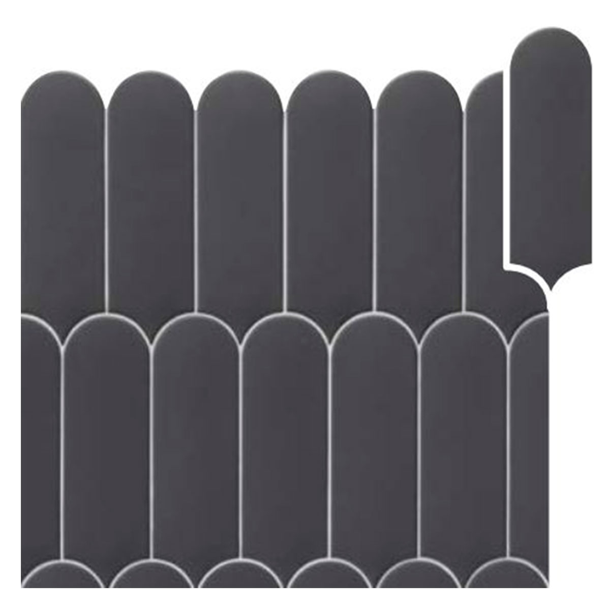 Fini avec éventail Dark Matt 7.2x19.5 (Boîte 0.48 m2)