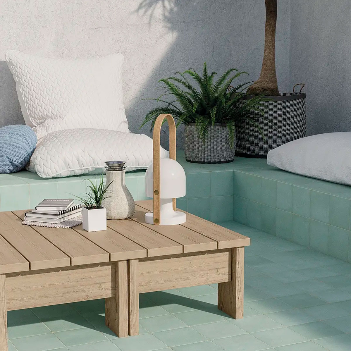 Extérieur avec dallage et bardage Mud Teal 14x14 (Boîte 0.49m2)