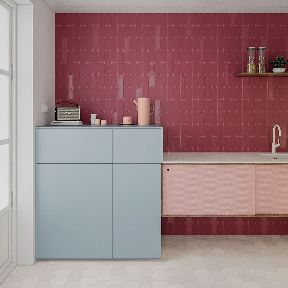 Interior com revestimento Grace O Berry 7.5x30