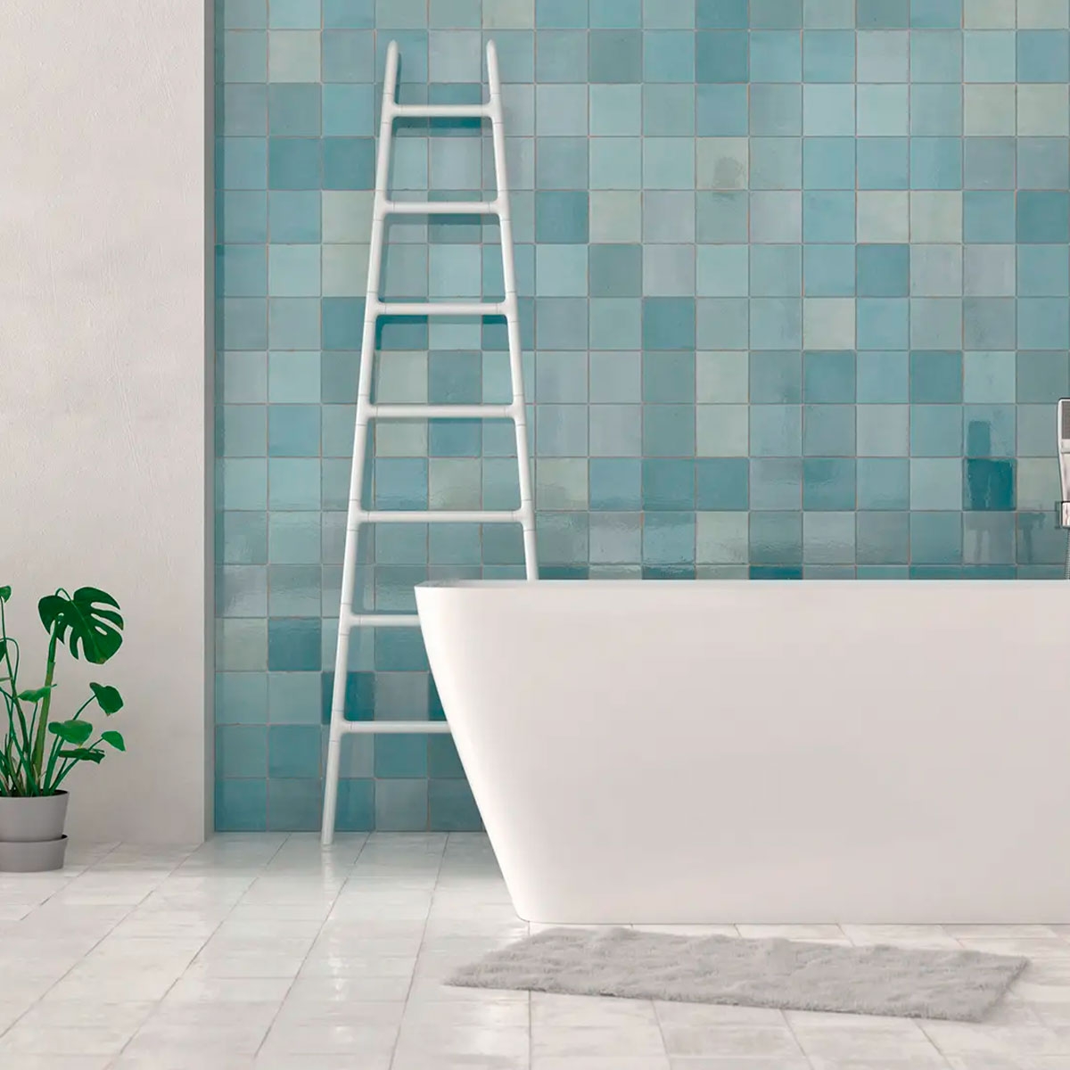 Casa de banho com revestimento Mestizaje Zellige Aqua 12.5x12.5 (Box 0.42m2)