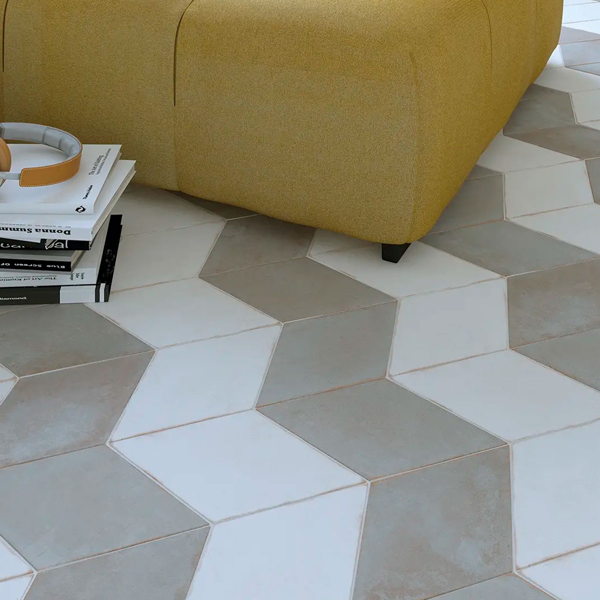 Intérieur avec Mud Diamond Old White dallage 14x24 (Boîte 0.46m2)