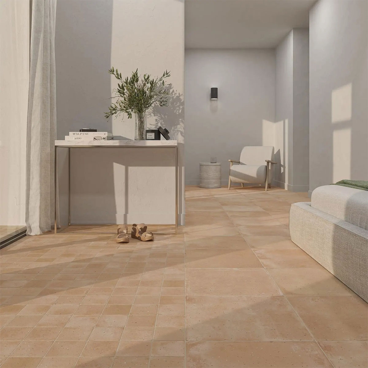 Innenraum mit Halo XXL Midday Sand Boden 44x44