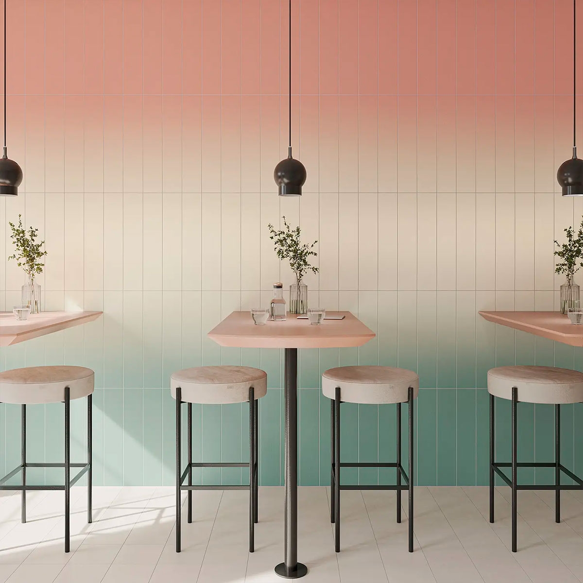 Interior con revestimiento Melange Rose 10,7x54,2