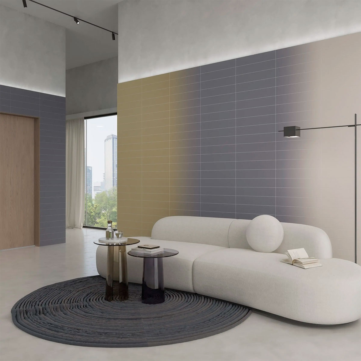 Interior com revestimento Melange Khaki Sea 10.7x54.2 (Box 0.57m2)