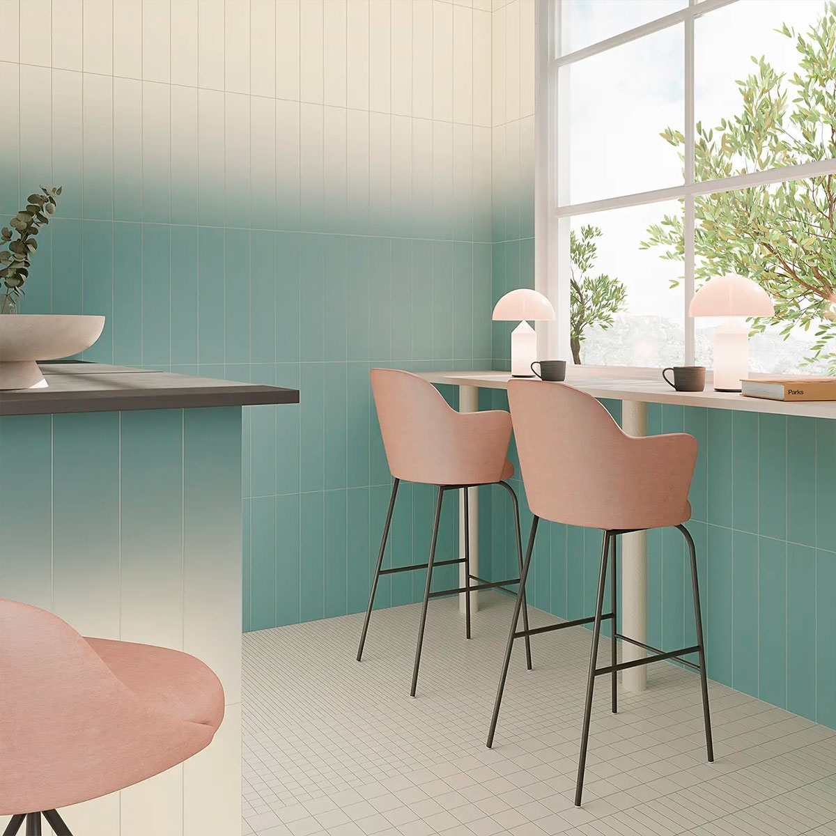 Intérieur avec revêtement Melange Lake Talc 10.7x54.2 (0.57m2)