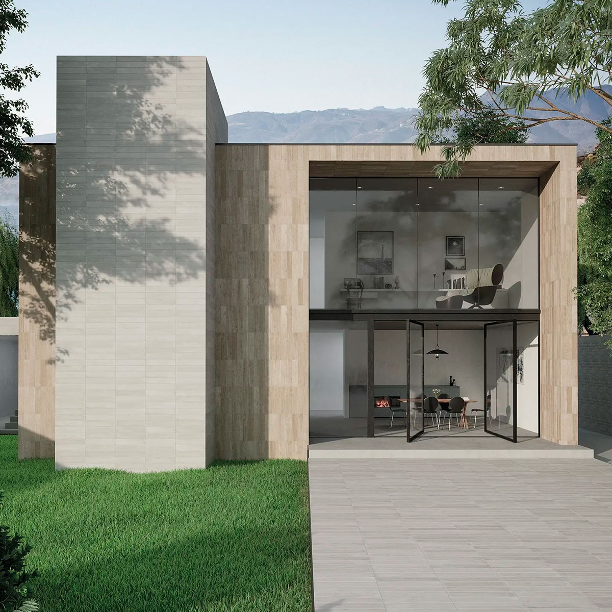 Exterior with Love Affairs Contempo Strip Oak coating 10x50 (Box 0.78m2)