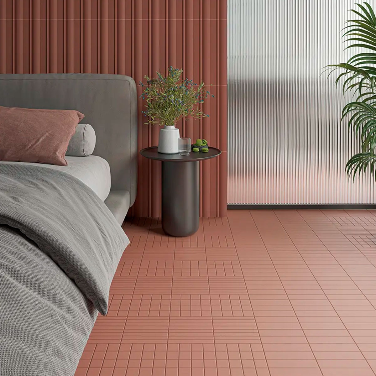 Room with flooring Raster Lines S Mud 15x15 (Box 0.54m2)