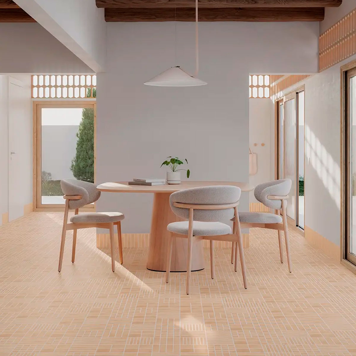 Intérieur avec sol Raster Lines S Clay 15x15 (Boîte 0.54m2)