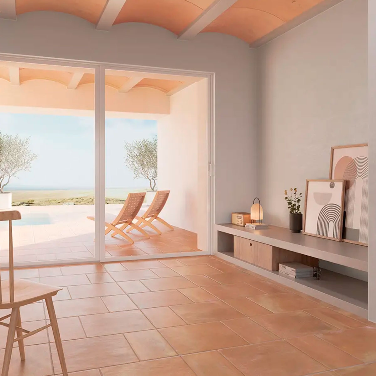 Extérieur et intérieur avec Roots XL Cotto Sol antidérapant 22x44 (Boîte 0.77m2)