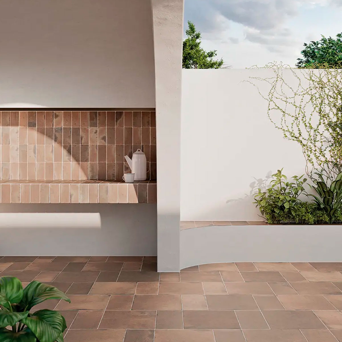 Außenansicht mit Roots XL Rust Anti-Slip 22x44 (Box 0,77m²)