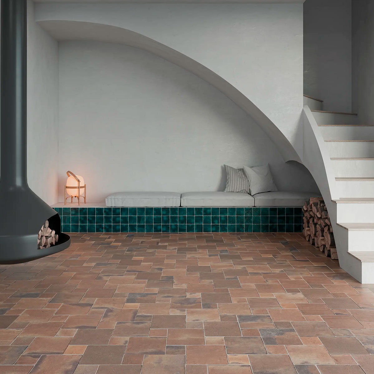 Interior with Roots L Rust Non-slip pavement 22x22 (Box 0.72m2)