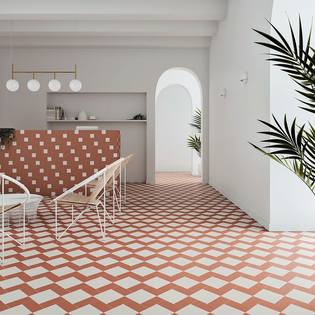 Interior with Solid S Cotto flooring and cladding 6.2x12.5 (Box 0.43m2)