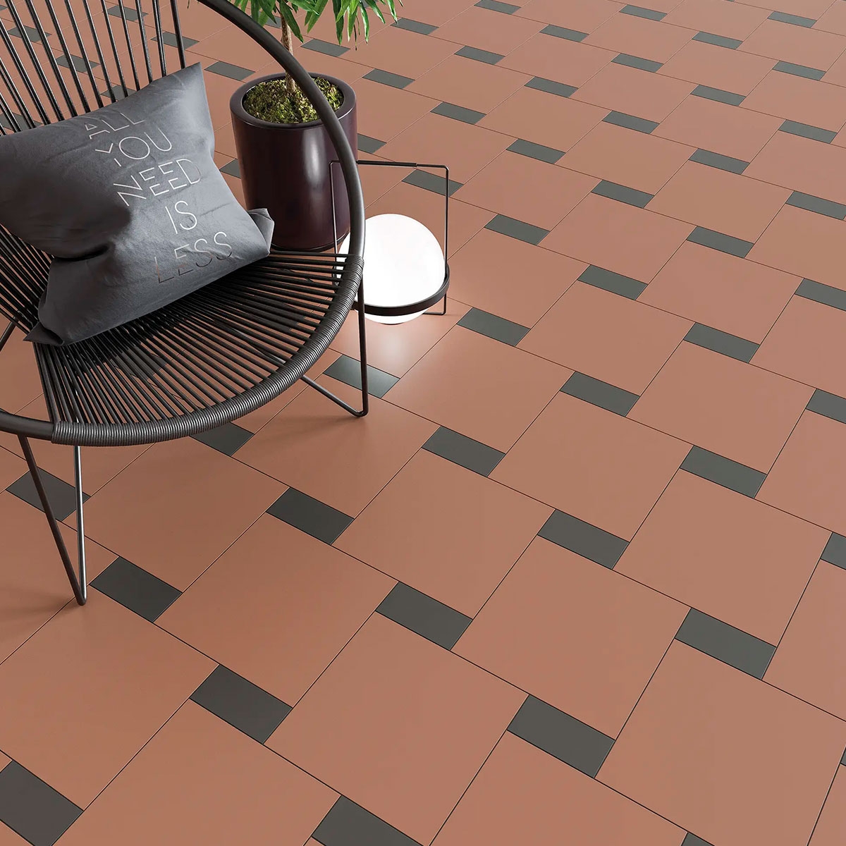 Interior with Solid S Basalt flooring 6.2x12.5 (Box 0.43m2)