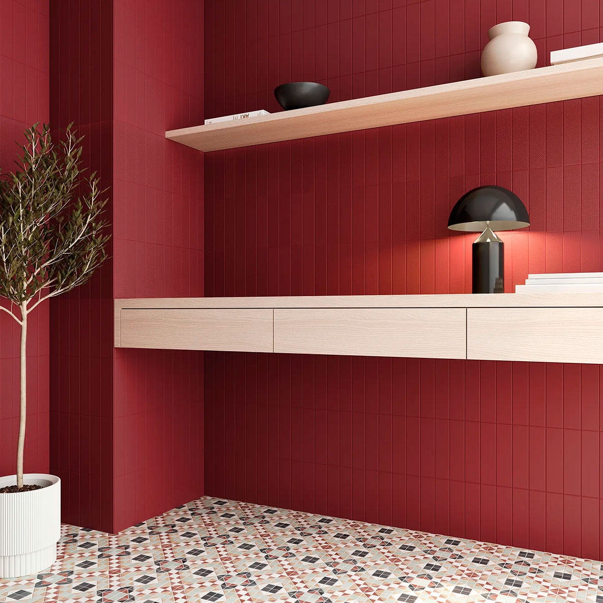 Intérieur avec revêtement Texiture Garnet 6.2x25 (Boîte 0.45m2)