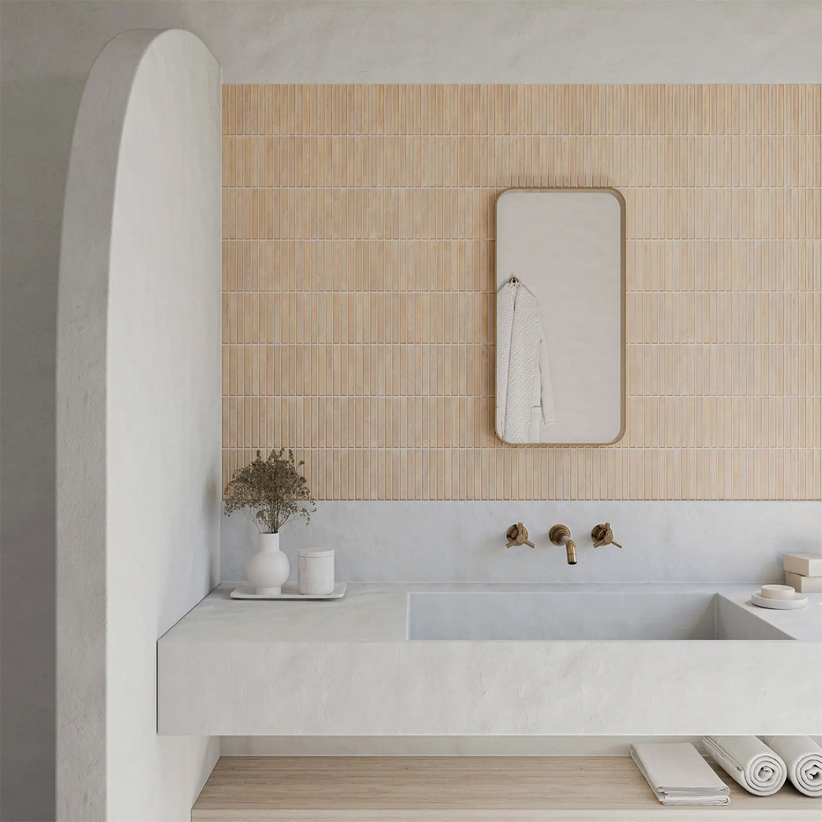 Interior com revestimento Sweet Bars Biscuit 11,6x11,6