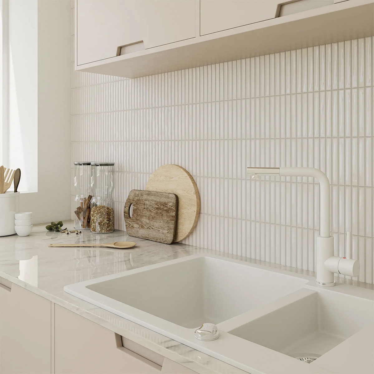 Intérieur avec revêtement SB Deep White 12,5x25