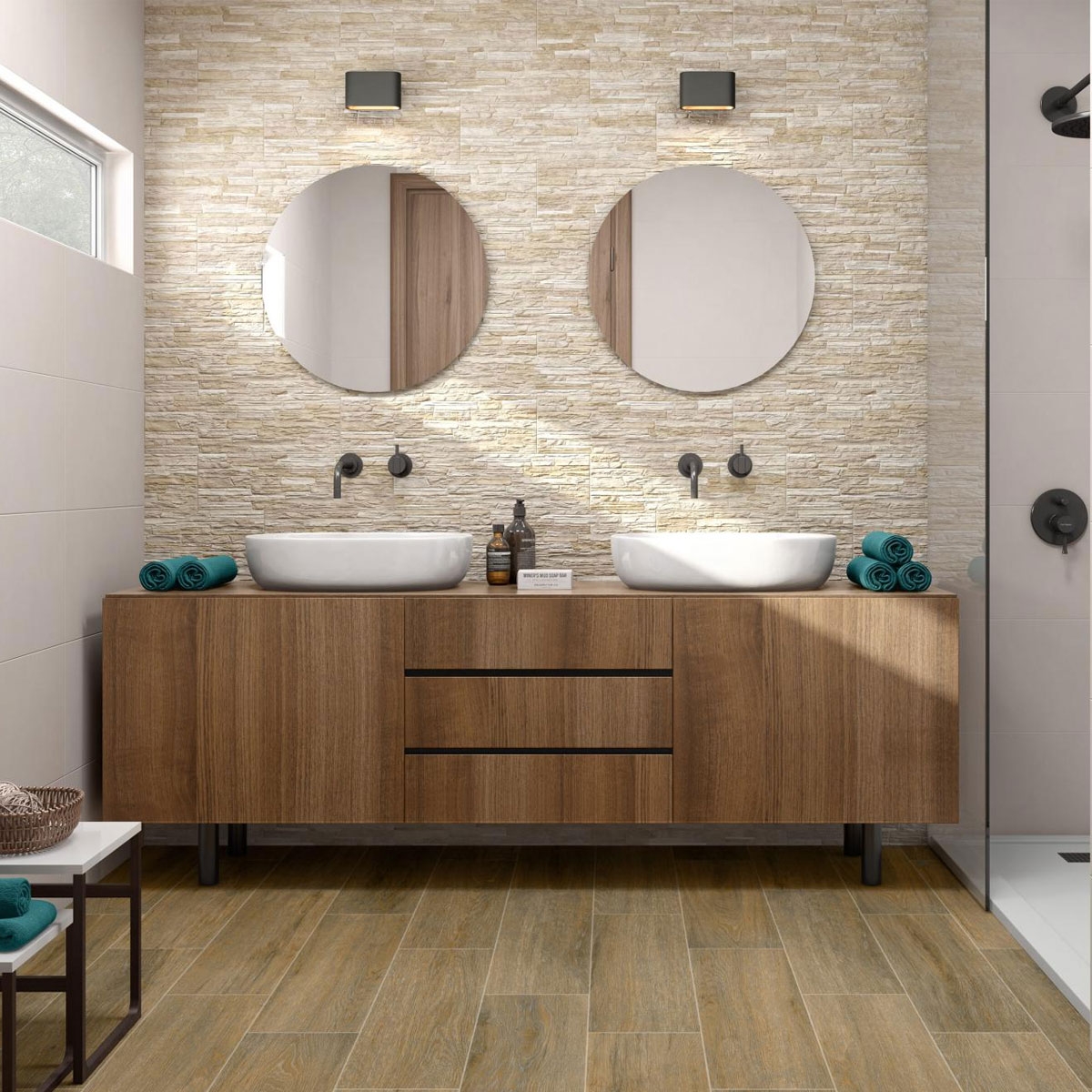 Baño con Revestimiento AT Teide Beige 17x52