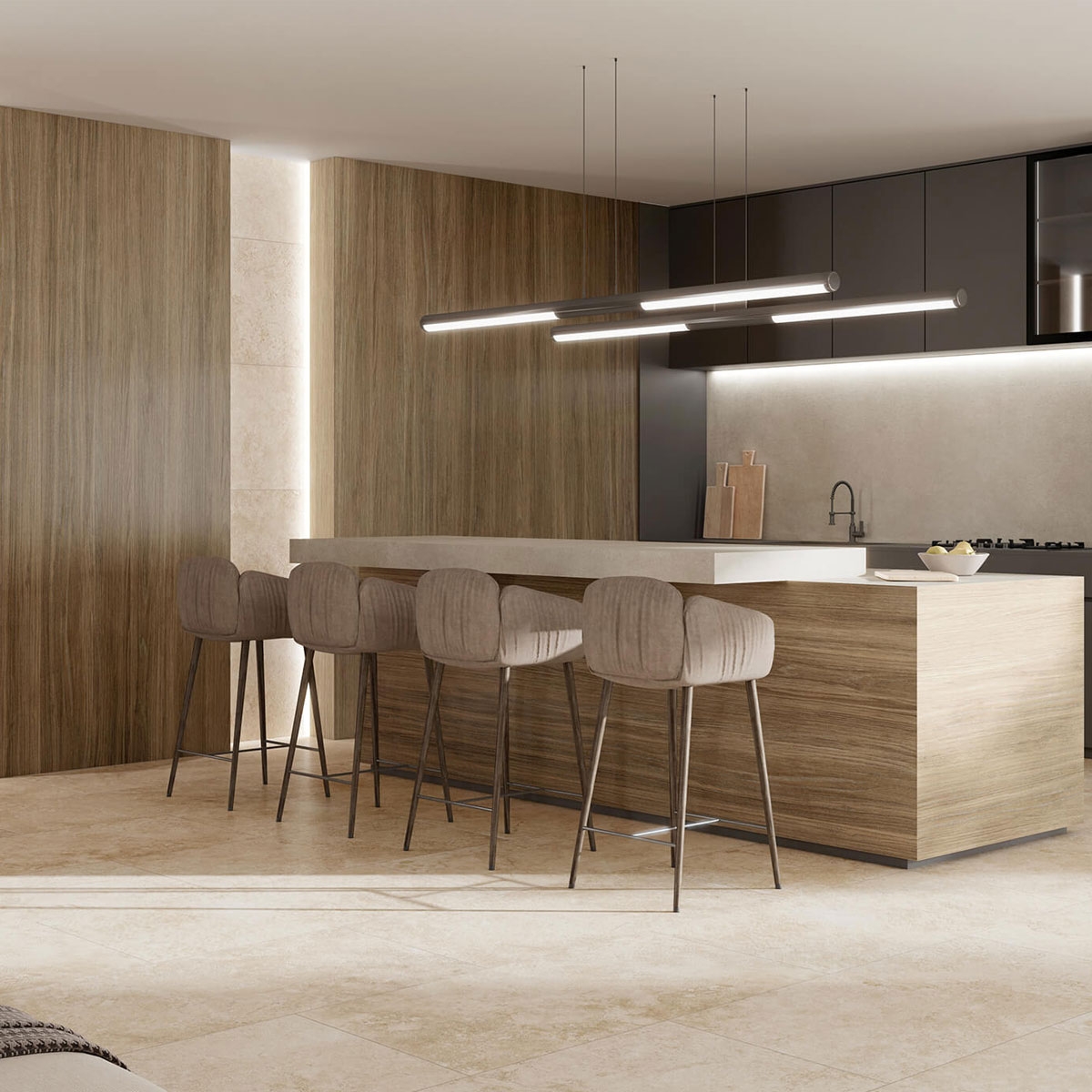 Denver Beige Non-Slip Kitchen with Pavement 60x120