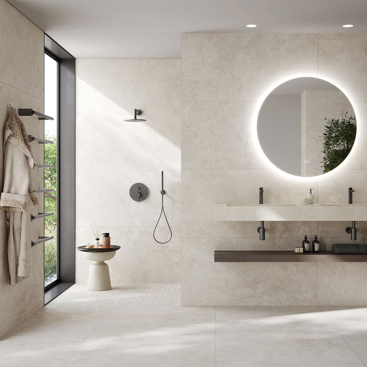 Salle de bain rembourrée Denver Bone 90x90