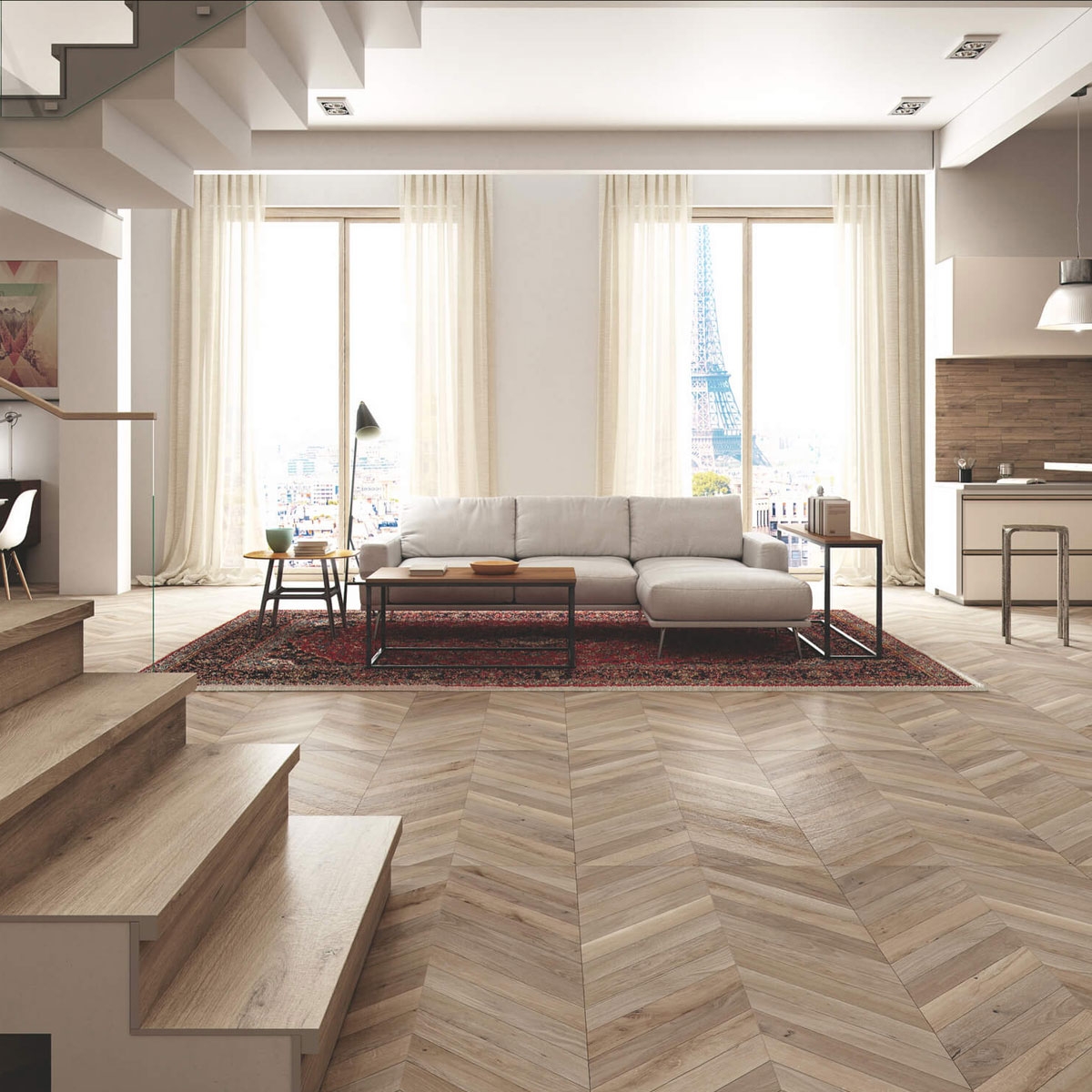 Salon avec Chevrons Automne Pavement 60x120