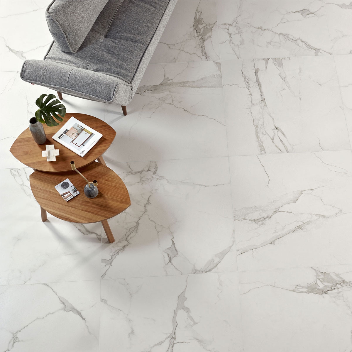 Interior con Pavimento Le Blanc 60x60