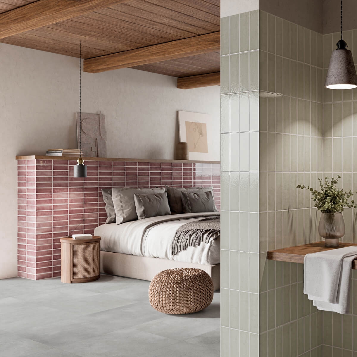 Cuarto con Revestimiento Mediterránea Lavender 6,25x20