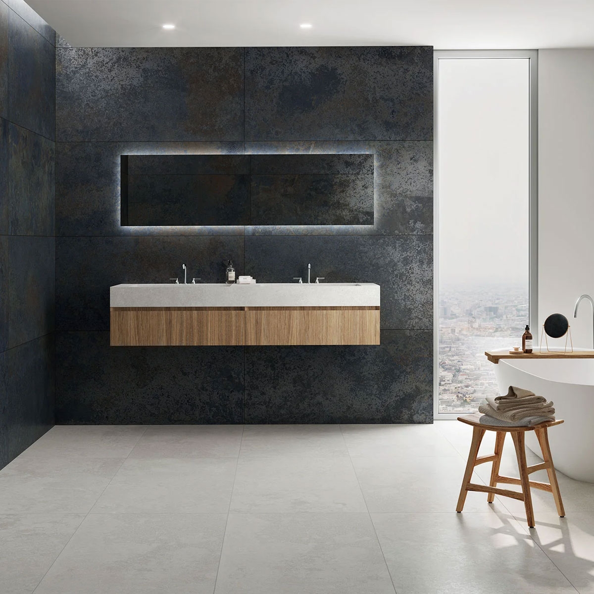 Bathroom with Mine White Coating 60x120