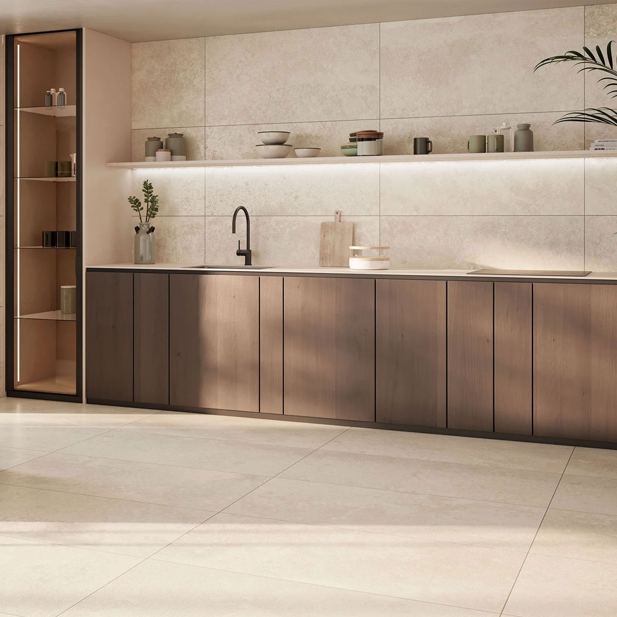 Cozinha Mine Taupe com Revestimento 60x120