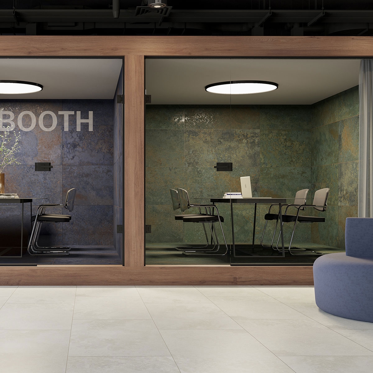 Interior com Revestimento Verde Mina 60x120