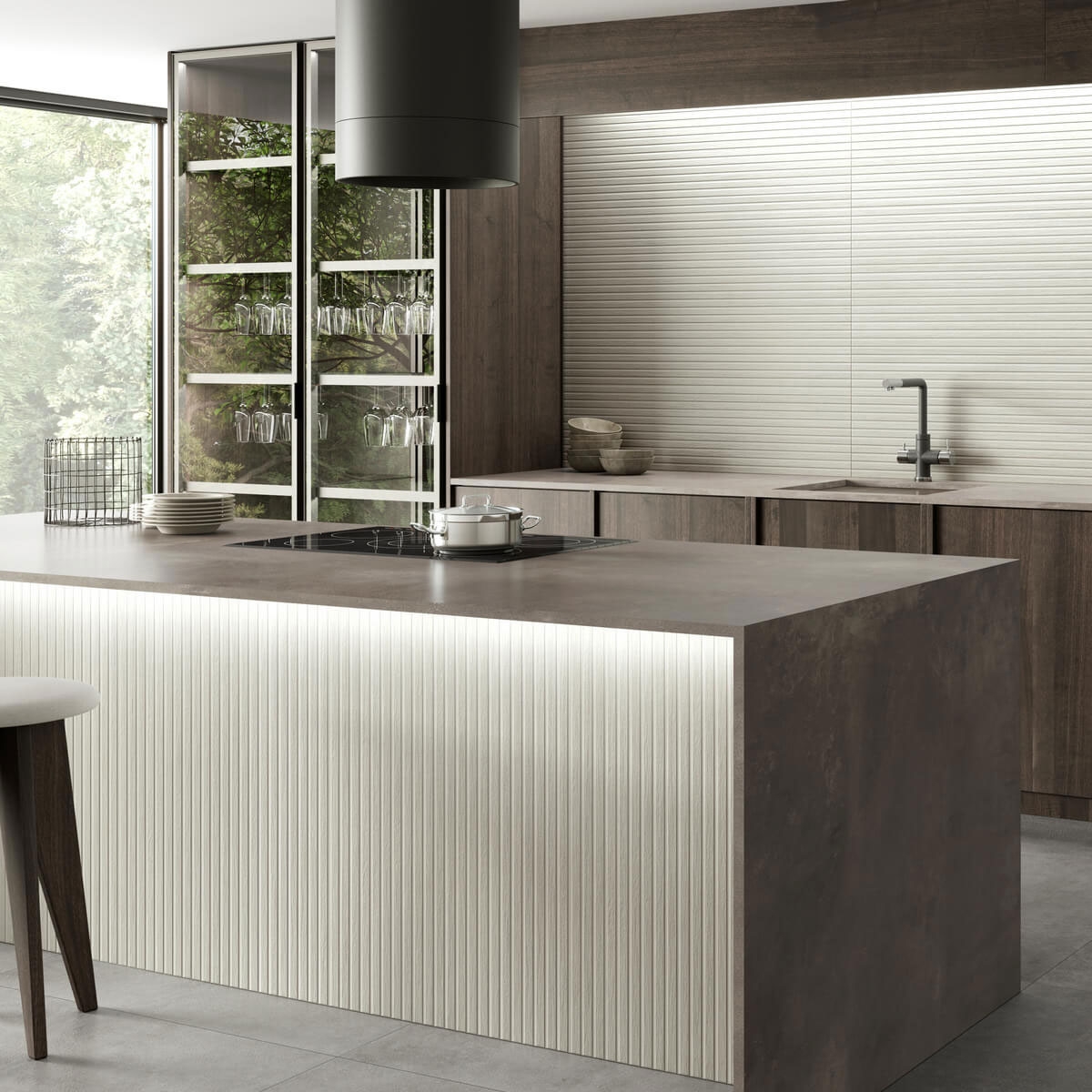 Osaka White Kitchen with Coating 60x120