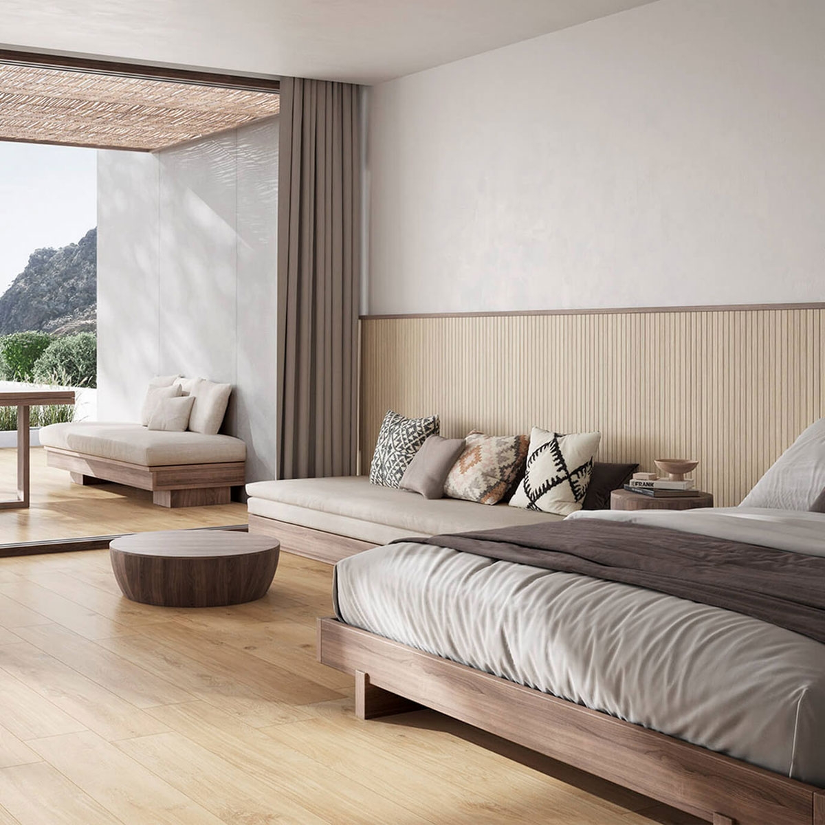 Chambre lambrissée en érable d’Osaka 60x120 (Boîte 1.44 m2)