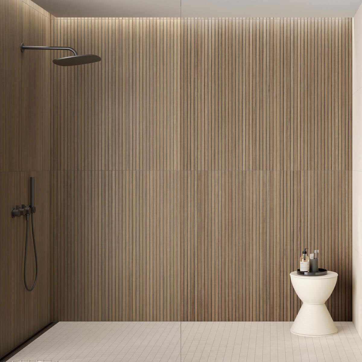 Baño con Revestimiento Osaka Teak-Nero 60x120