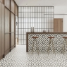 Interior con pavimento y revestimiento Like B&W 28x28