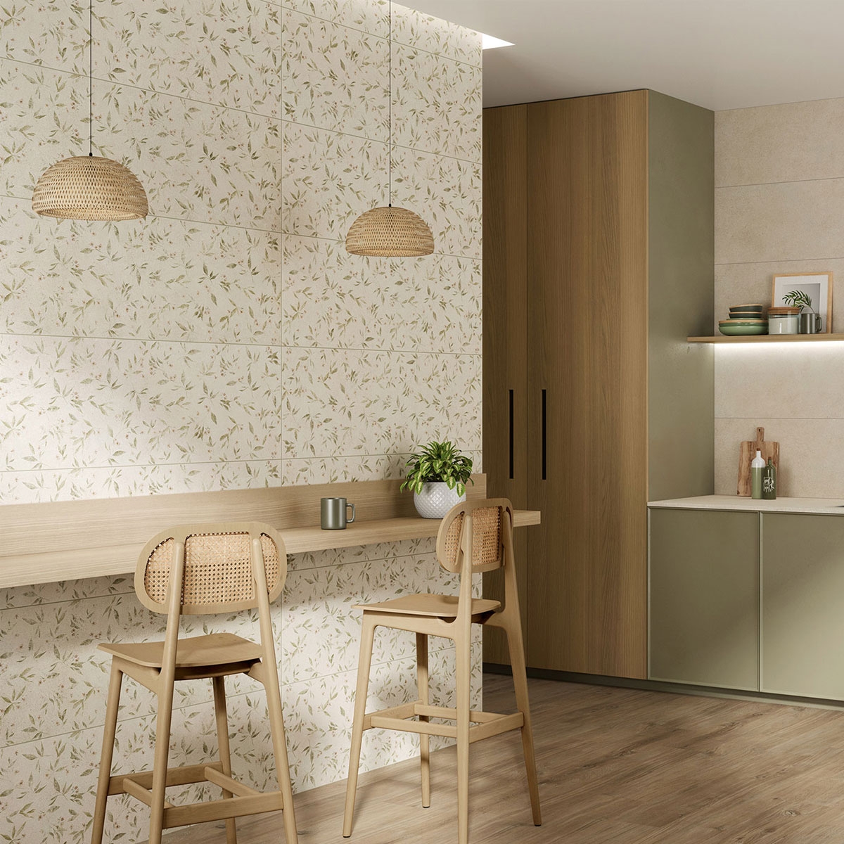 Q Boston Bloom Cozinha de areia com revestimento 40x120