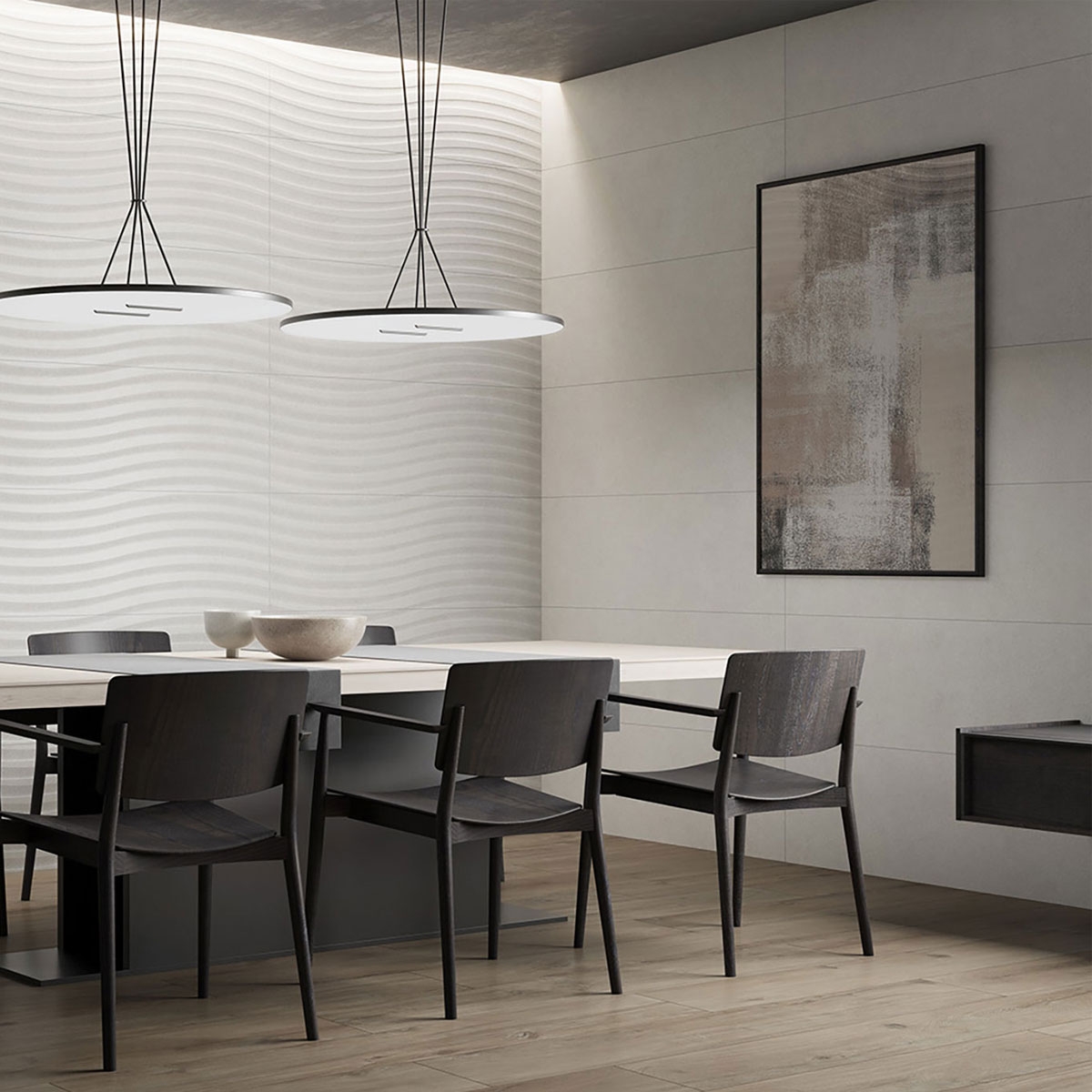 Dining Room with Q Boston Kendall White Coating 40x120