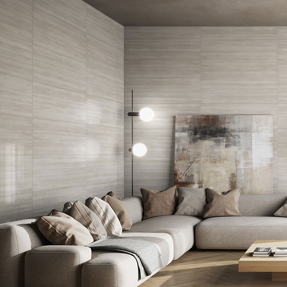 Salon avec revêtement de sable Q Dafne 40x120