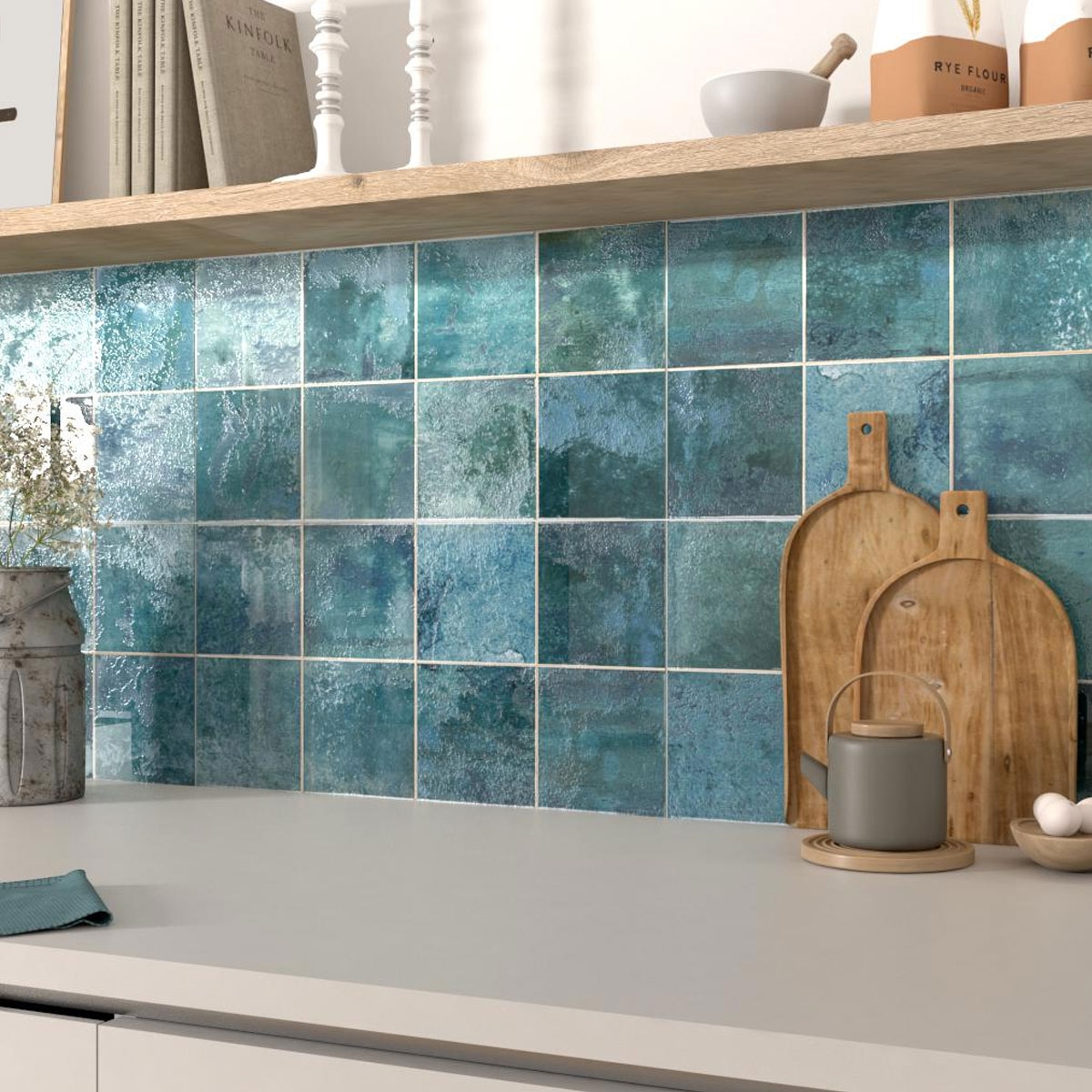 Kitchen with Pre Artisan Blue Coating 31.6x60