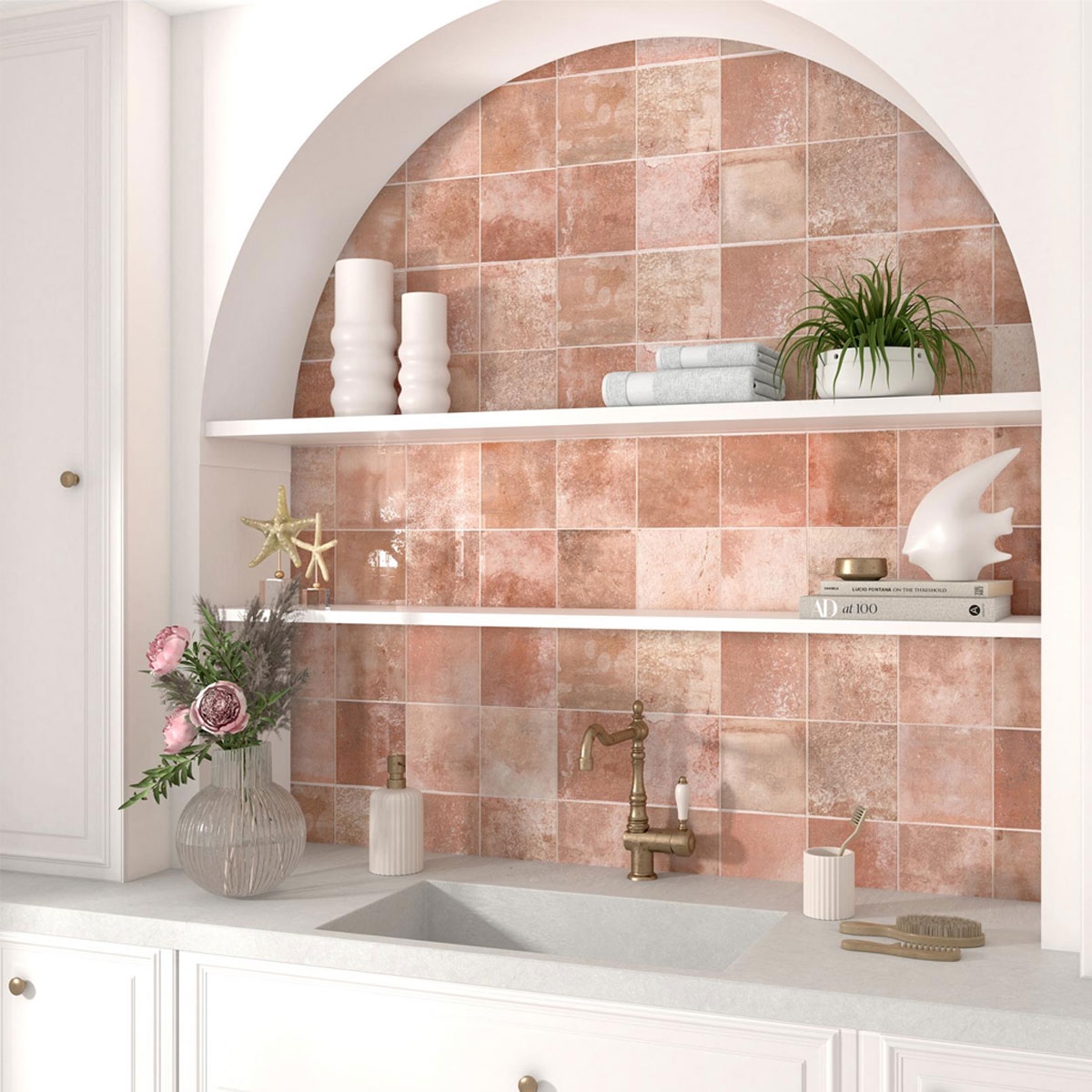 Bathroom with Pre Artisan Coral coating 31.6x60