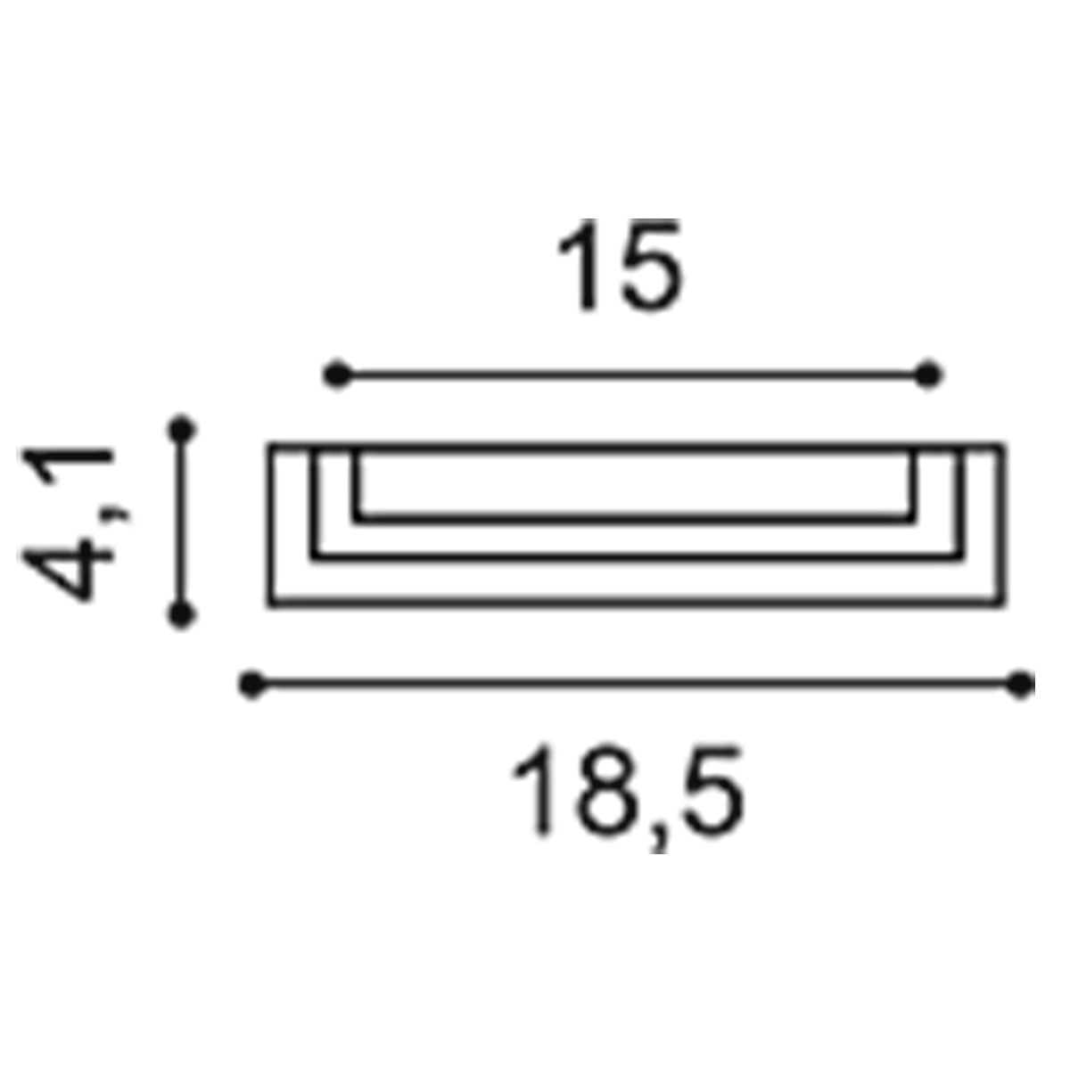 Dimensions du socle Toscano Simple Pilastra K202 541x185x41mm