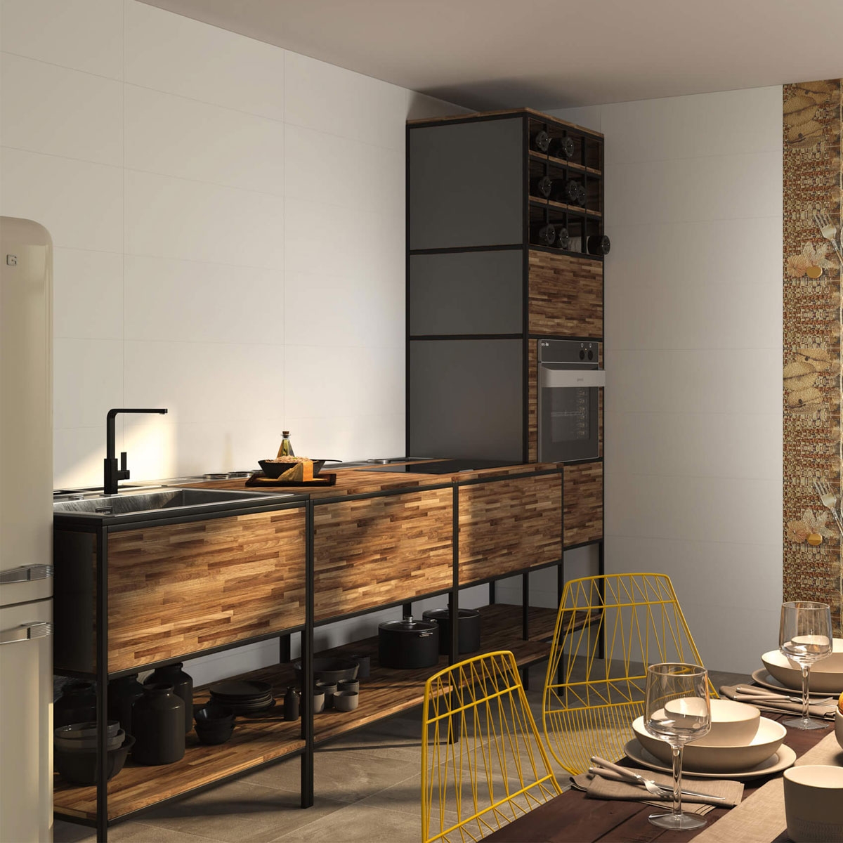 Intérieur avec chaussée Calgary 5043 Tabac 50x50