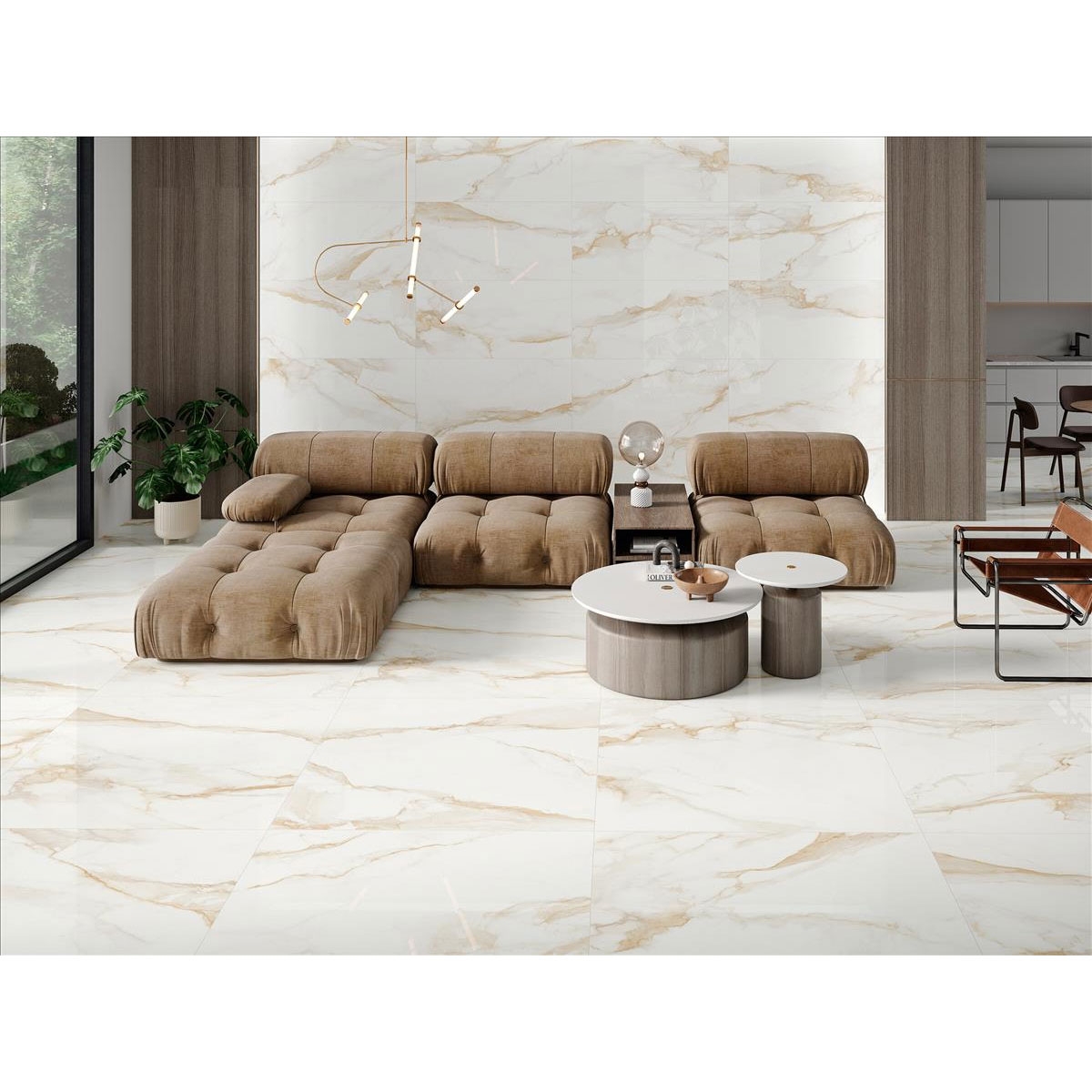 Living Room with Camile Gold Coating 60x120