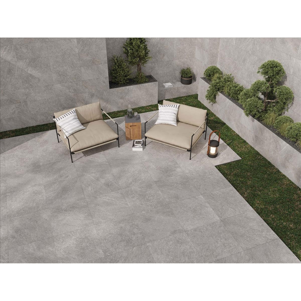 Exterior with Plus Rootlate Pearl Non-slip Pavement 60x60