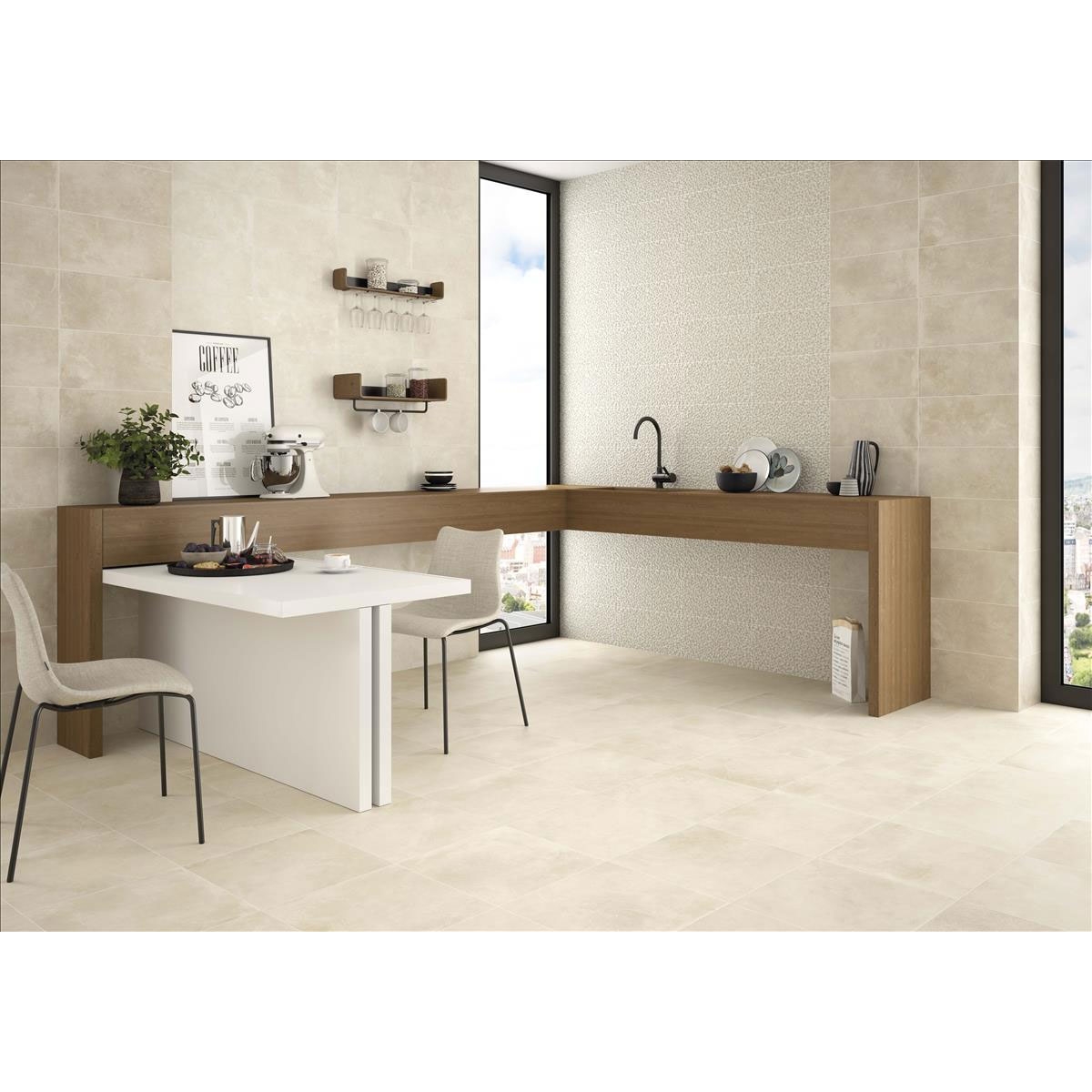 Cocina con Revestimiento Talent Pearl Light 25x50