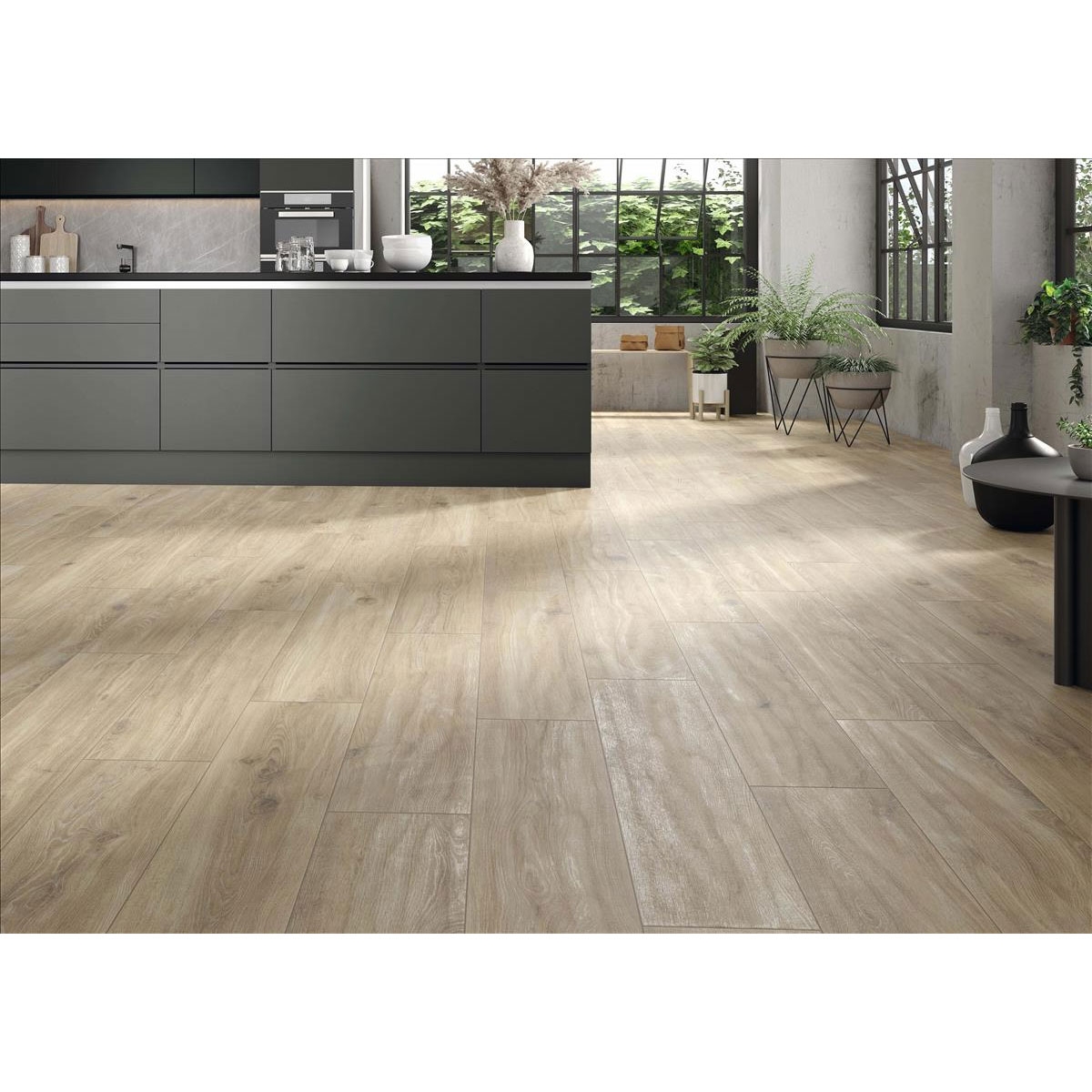 Cuisine avec pavement en hêtre Volte 23x120