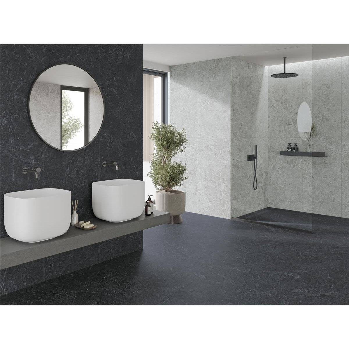 Bathroom with Charisma Black Coating 60x120
