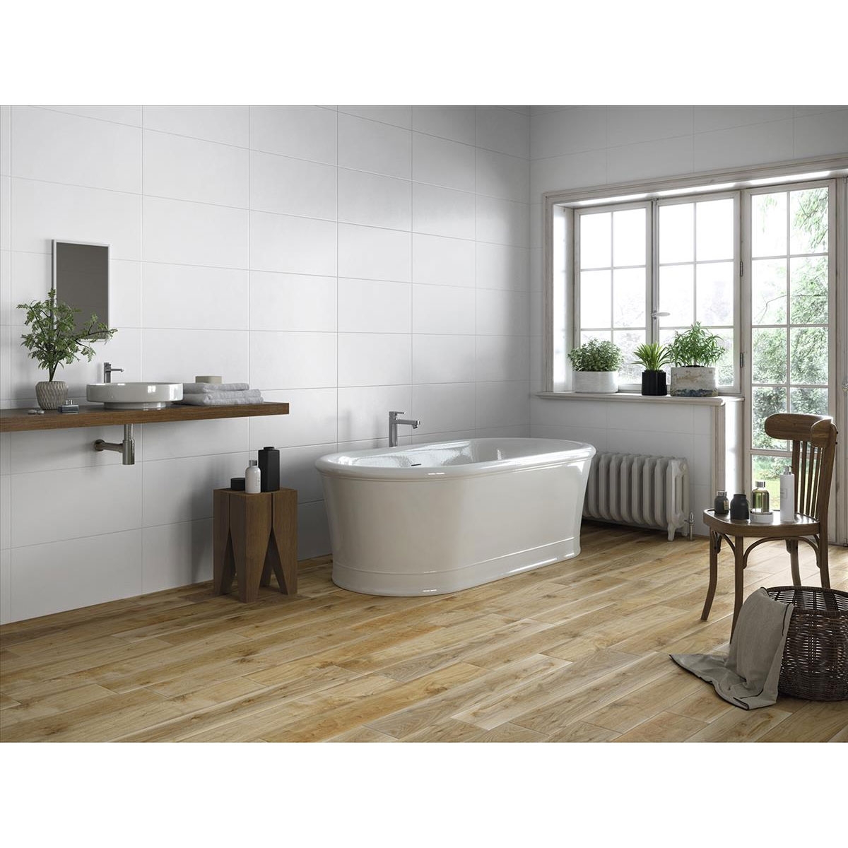 Casa de banho com pavimento natural Bayard 15x90