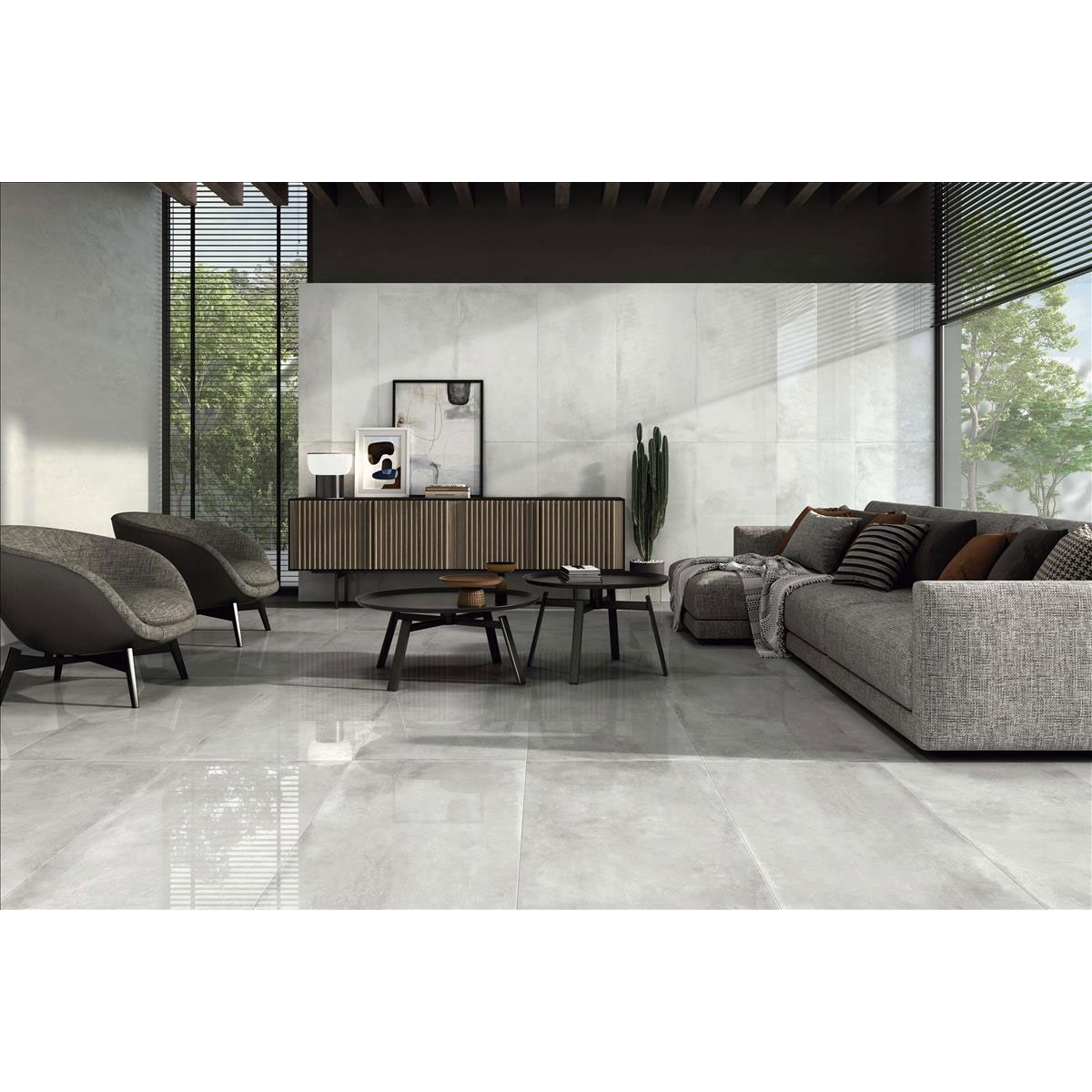 Salon avec revêtement nacré confortable 60x120