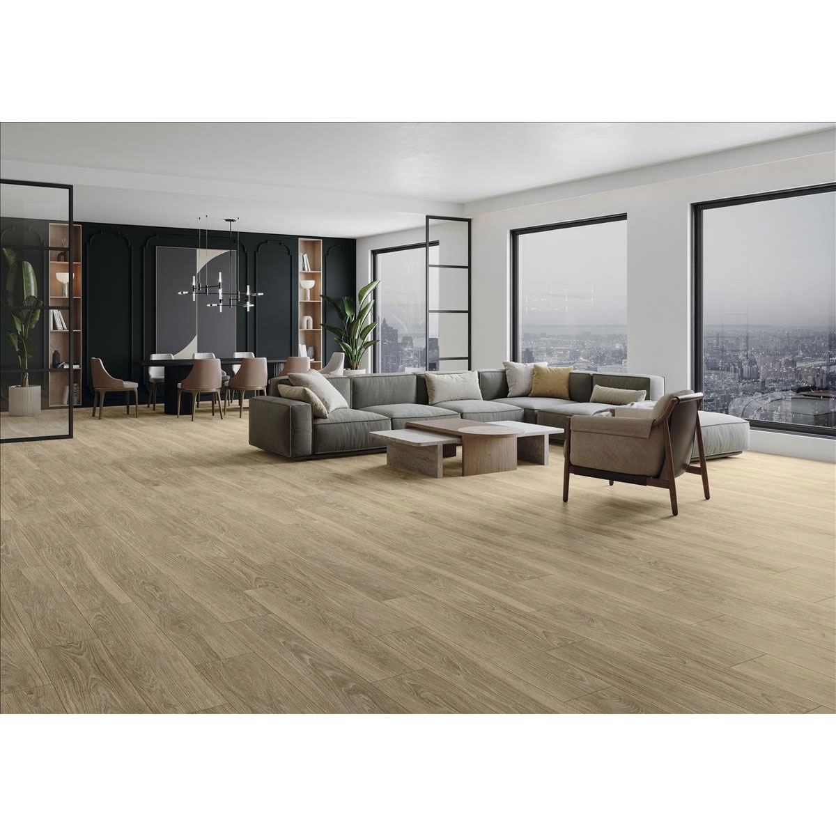 Living Room with Kael Oak Flooring 23x120