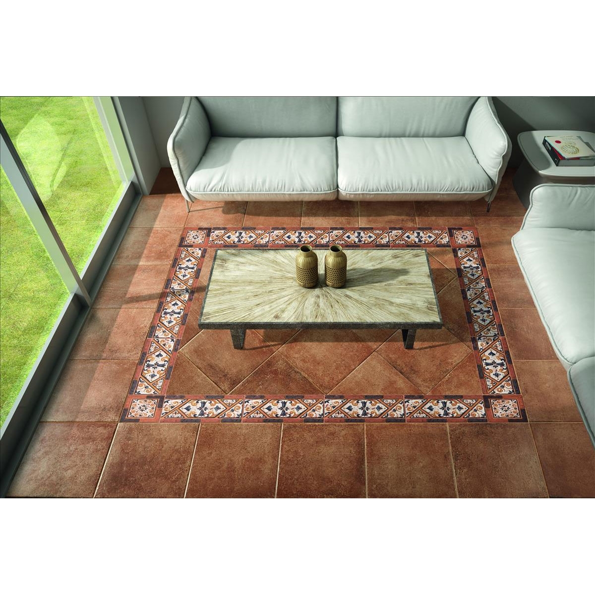 Interior com Pavimento Olba Cotto 33.3x33.3